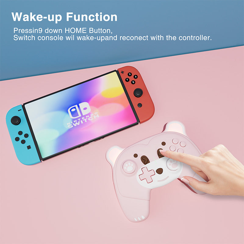Mytrix Berry Pink Bear Wireless Switch Pro Controller with Macro Definition for Nintendo Switch, the Newest Switch OLED, and Switch Lite Mytrix Berry Pink Bear Wireless Switch Pro Controller with Macro Definition for Nintendo Switch, the Newest Switch OLED, and Switch Lite